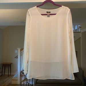 Ann Taylor White Chiffon Tunic. Size S